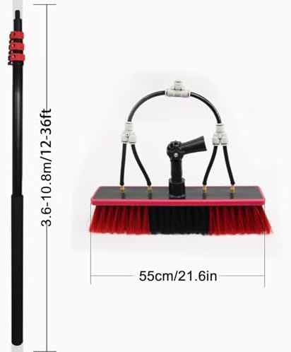 Water Supply Rod Kit Glass Cleaning Tool Retractable Water Supply Rod for Cleaning Solar Panels and Window Glass Superior Cleaning5.4M/18
