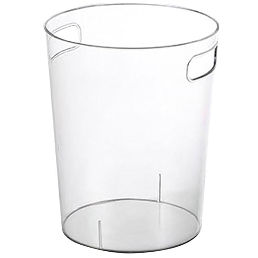 Homoyoyo Elegant Round Garbage Bin Acrylic Waste Basket Multi-Functional Rubbish Bin for Home Office Use