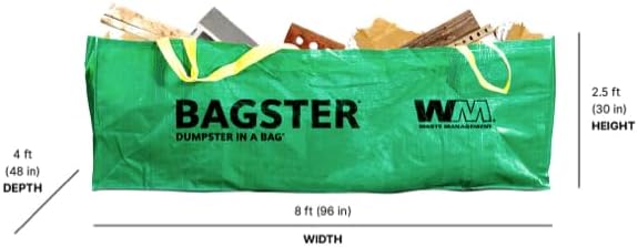 BAGSTER 3CUYD Dumpster in a Bag holds up to 3300 lb Green