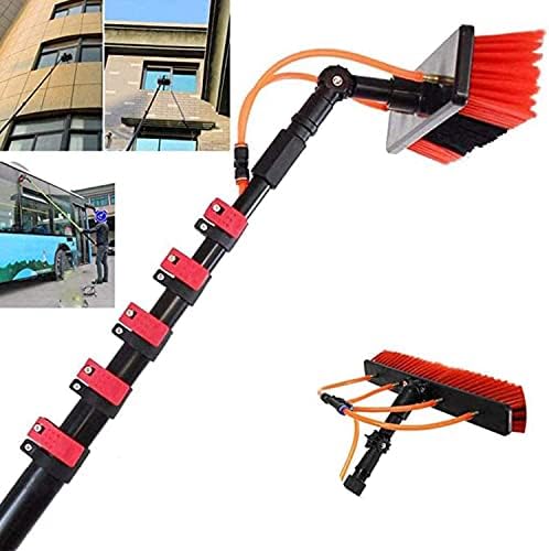 Glass Cleaning Brush Household Water Supply Telescopic Pole Kit Solar Panel Rotating Brush Solar Photovoltaic PanelsWindow Cleaning Pole 3.6-11M Water Fed Telescopic Brush 12FT-36