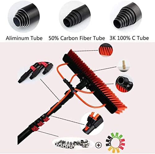 Glass Cleaning Brush Household Water Supply Telescopic Pole Kit Solar Panel Rotating Brush Solar Photovoltaic PanelsWater Fed Pole KitOutdoor Window Cleaner Brush Solar Panel Cle