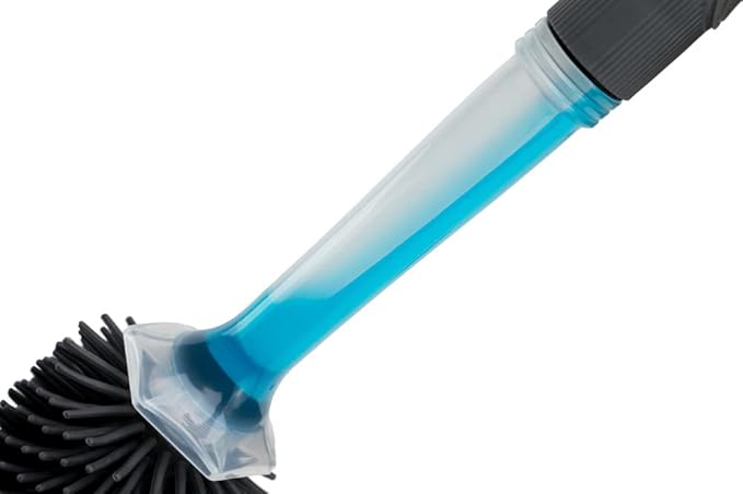 Toilet Brush &amp Plunger Set - Toilet Bowl Brush and Holder Refillable Liquid Dispenser Brush - 2 in 1 Silicone Toilet Brush &amp Plunger Set for Bathroom