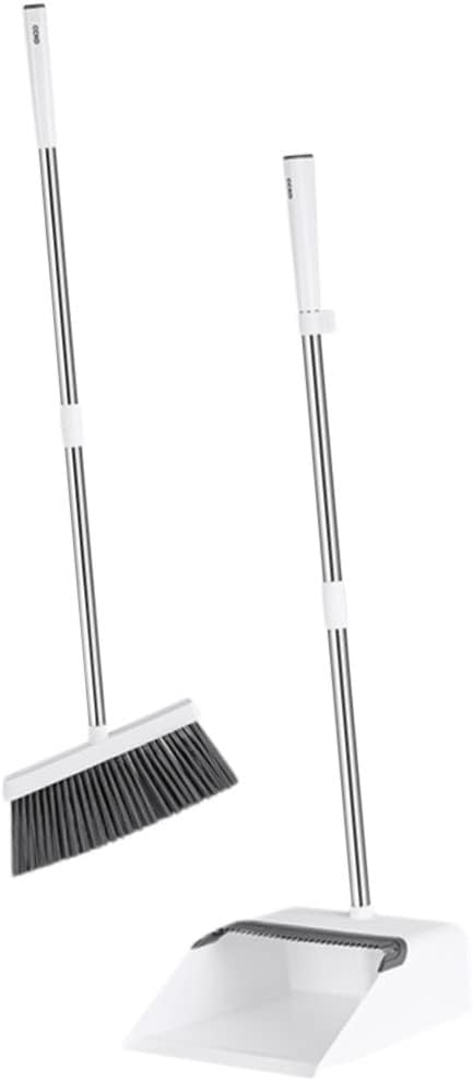 Beaupretty Broom and Dustpan Set with Ergonomic Handle for Effortless Home Cleaning Lightweight and Flexible Bristles for Indoor and Outdoor Use for Kitchens Garages and More