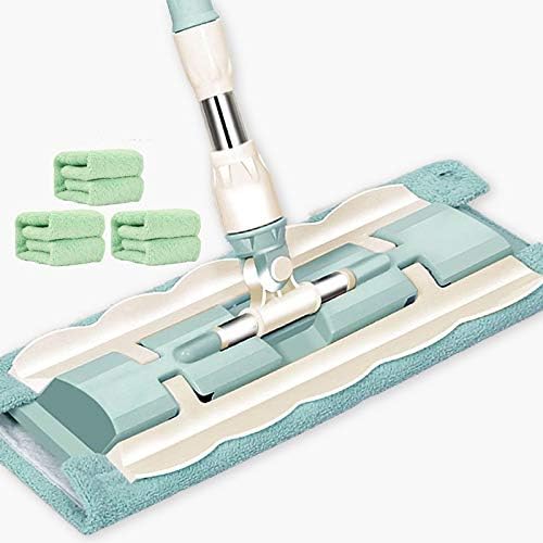 Flat Mop Floor Telescopic with Large Microfiber Pads Spin 360 Degree Handle Home Windows Kitchen Cleaner Wood Tile