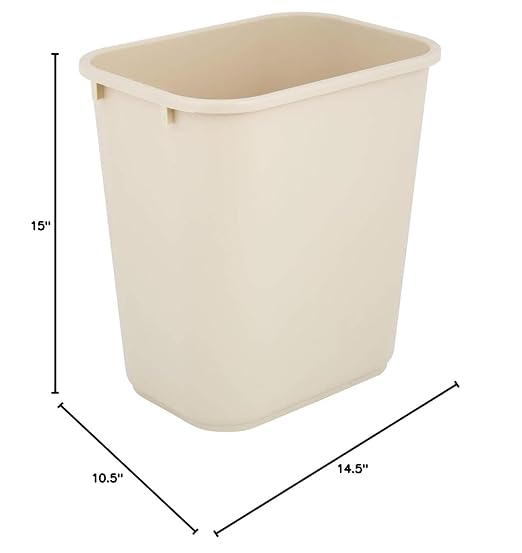 28 Qt. / 7 Gallon Beige Rectangular Wastebasket.Kitchen Waste Container Commercial Trash Can Recycle Bin