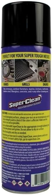 Super Clean Citrus Scent Cleaner and Degreaser Spray 17 oz Bundle with Microfiber Cloth - Heavy Duty Degreaser for Kitchen Oil Grime and Dirt Removal - (3 Items)