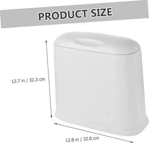 Unomor Narrow Slit Wastebasket Trash Can for Kitchen Bathroom Living Room White Garbage Bin Compact Garbage Container