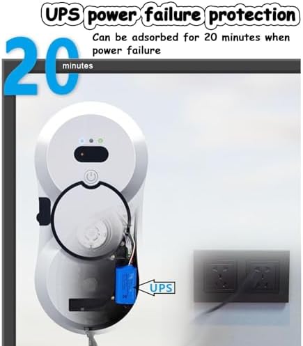 Smart Window Cleaning Robot 5600Pa Suction Dual Cross Water Spray App Control Automatic Glass Cleaner for Home &amp Office (White)