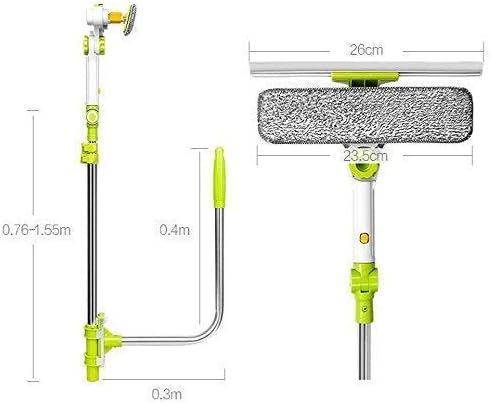 Aluminum Telescopic Window Cleaner Smart Angle Adjust Window Cleaning Tool with Squeegee for External Double Faced Window Glass