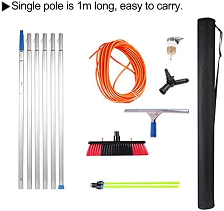 Glass Cleaning Brush Home Water Fed Telescopic Pole Kit Solar Panel Brush Rotating for Photovoltaic Panel6m Water Fed Pole Window Cleaning Kit - Squeegee &amp 30cm Brush for Conservatory Roof