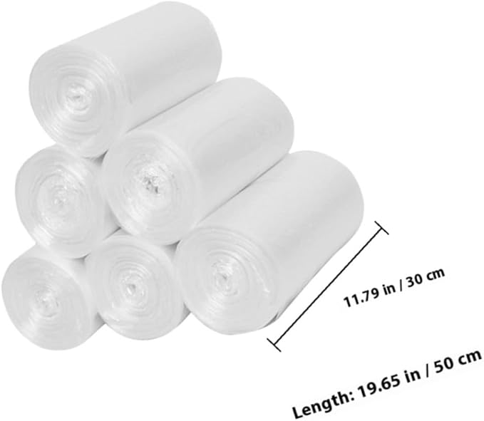VICASKY Thickened Plastic Trash Bags 6 Rolls 45x50cm 30 Pieces Each Disposable Garbage Bags for Kitchen Bathroom Bedroom Home Use