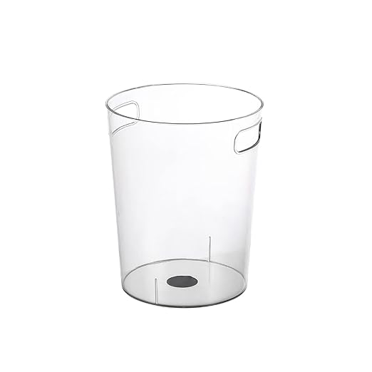 Clear Trash Can with Handles Plastic Waste Basket Wastebasket