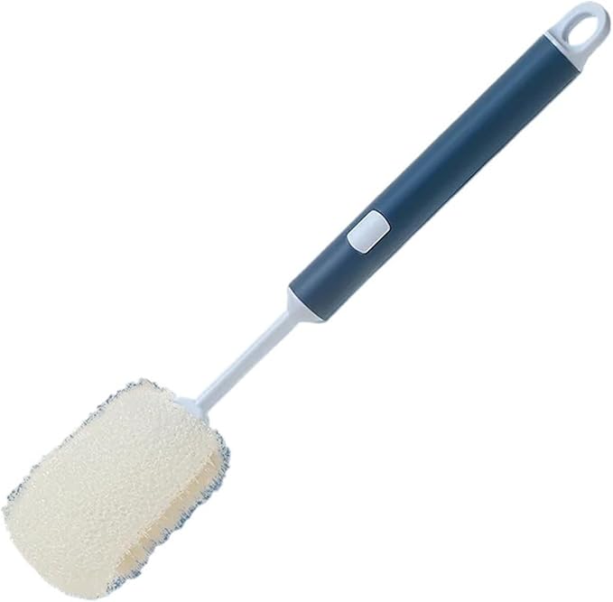 Removable Long Handle Soft Sponge Brush Kitchen Washing Cleaning Tool For Wineglass Bottle Glass Cup(Blue)
