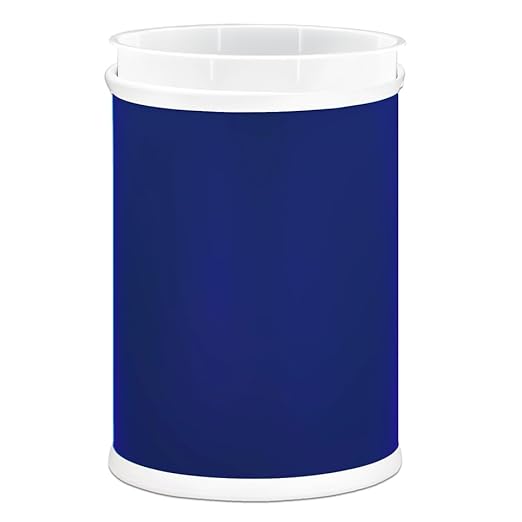 Kraftware Rainbow Oval Wastebasket with Plastic Liner Adding Color to the Bathroom and All Other Rooms in the Home or Entertainment Space 13 Quart Capacity 2 piece Set Royal Blue