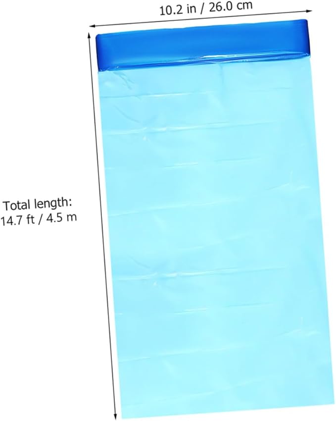 5 Rolls Thickened Pe Diaper Garbage Bags 260mm X 7m Blue Disposable Trash Bags for Nursery Diaper Pail