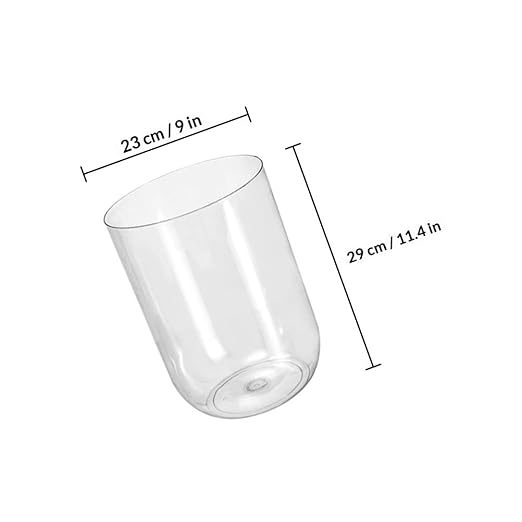 TEHAUX Large Capacity Trash Can - Simple Clear Garbage Can Plastic Waste Basket for Bedroom Living Office Bathroom Waste Container 11 * 9 inch