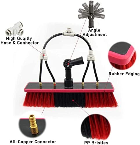 Glass Cleaning Brush Home Water Fed Telescopic Pole Kit Solar Panel Brush Rotating for Photovoltaic PanelSolar Panel Cleaning Brush Set with 6M Extension Pole Window Cleaning Equipment for