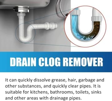 Pipeline Dredging Agent Powerful Pipe Dredging Agent Powder Drain Clog Remover Toilet Cleaner Sink and Drain Pipe Unclogging for Kitchen Toilet (2)