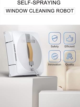 Automatic Window Cleaning Robot Smart Glass Cleaner with Dual Water Spray Intelligent Path Planning 2800Pa Suction Edge Detection Remote Control for High-Rise Windows and Tiles