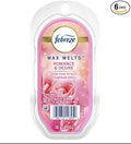 6 PACK Febreeze Wax Melts Romance &amp Desire Pink Rose Petals &amp Champagne Spritz Scent 6 Cubes 2.5 oz each