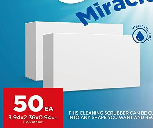 CLEAN Miracle Eraser Pads 50 Count – Multi-Surface Chemical-Free Cleaning Pads for Home
