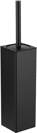 BGL Toilet Brush and Holder Set Matte Black Freestanding for Bathroom Storage and Organization Square Design Sturdy and Space Saving