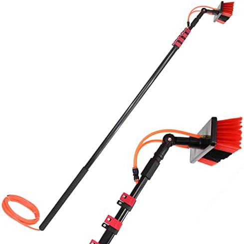 Glass Cleaning Brush Home Water Fed Telescopic Pole Kit Solar Panel Brush Rotating for Photovoltaic PanelAbreli 3.6-10.8m Window Cleaning Telescopic Pole Water Fed Kit Extendable Window Cl