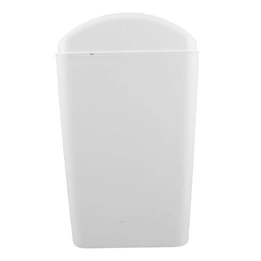 Lurrose Plastic Swing Lid Trash Can with Reinforced Durability for Kitchen Bathroom Bedroom Narrow Space Waste Container with Odor-reducing Swing Top Large Capacity Household Waste Basket