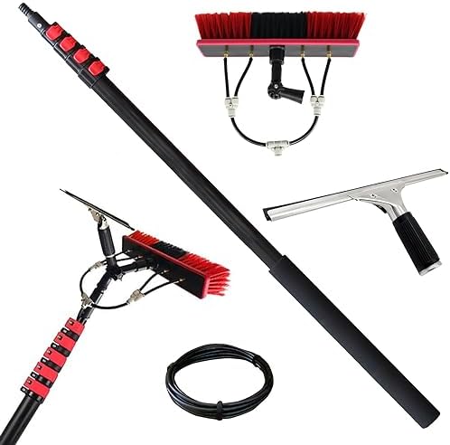 Telescopic Glass Cleaning Brush3.6-10.8M Water Fed Telescopic Brush Water Fed Conservatory Roof Cleaner Telescopic Brush Window Cleaning Pole Water Fed Telescopic Brus