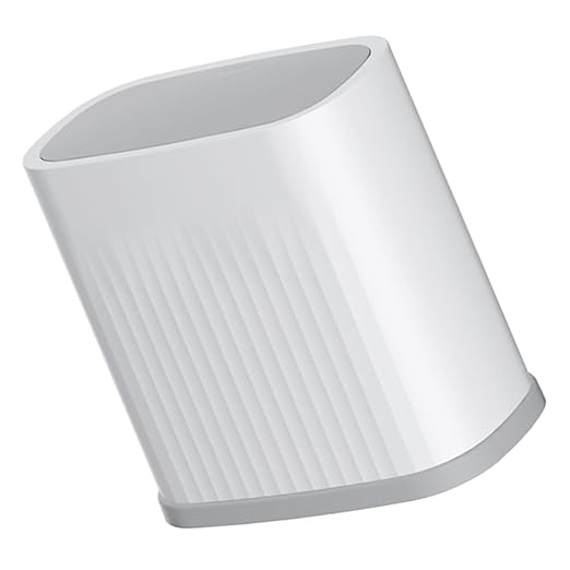 Happyyami Slim Plastic Trash Can Press Lid Small Wastebasket Kitchen Bathroom Garbage Container Bin