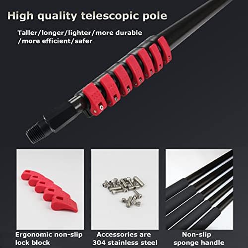 Glass Cleaning Brush Home Water Fed Telescopic Pole Kit Solar Panel Brush Rotating for Photovoltaic PanelWindow Cleaning Brush Window Washing Pole 29Ft/9M Water Fed Pole Kit Outdoor Windo