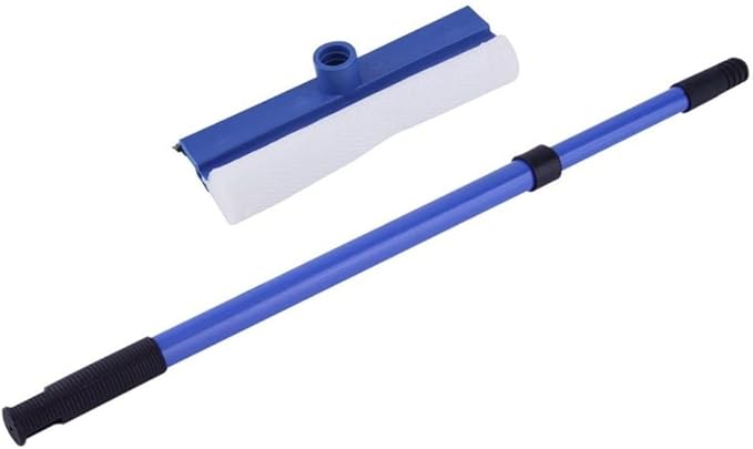 Extendable Window Squeegee Cleaner Soft Rubber High Glass Scraper Brush Telescopic Car Wiper