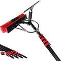 Glass Cleaning Brush Home Water Fed Telescopic Pole Kit Solar Panel Brush Rotating for Photovoltaic Panel6M Telescopic Window Cleaning Brush for Solar Panels Extendable Rod with 55CM Brush