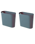 Bathroom Small Trash Can 3 Gallon Slim Plastic Set of 2 Blue