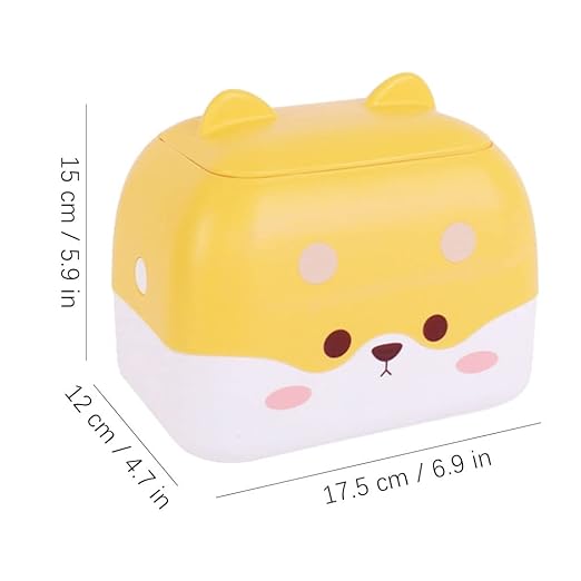 GERRIT Simple Desktop Trash can Cute Plastic Waste bin Rectangular Mini Wastebasket with lid Tissue Box Bathroom Bedroom Home Office Practical