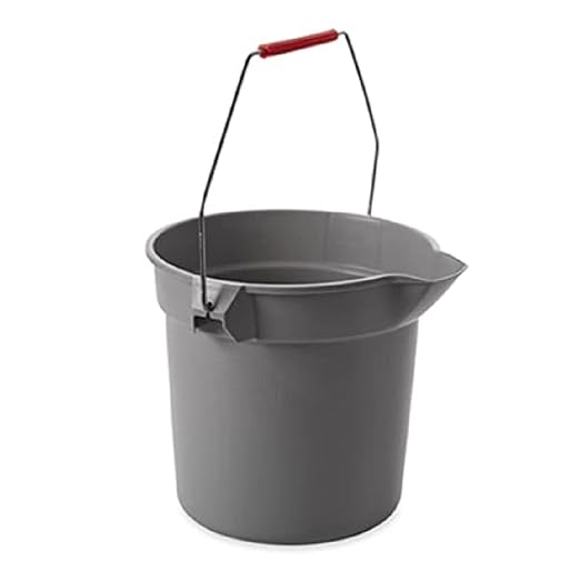 Rubbermaid Commercial Products Brute Heavy-Duty Round Bucket 10-Quart/2.5 Gallon Gray Corrosive-Resistant Pail with Handle for Professional/Janitorial Cleaning and Material Transport Pack of 12