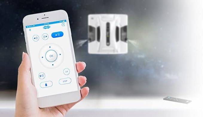 HOBOT-2S Window Cleaning Automatic Robot with Ultrasonic Water Spray Intelligent Cleaning AI Smart Route Plan Dual Replaceable Water Tanks and Control via Smartphone or Remote