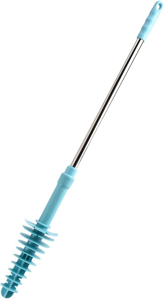 Alvinlite Toilet Plunger Piston Type Toilet Clog RemoverFlexible Rubber Head Stainless Steel HandleToilet Dredge Pipe for Clogged Siphon Toilet