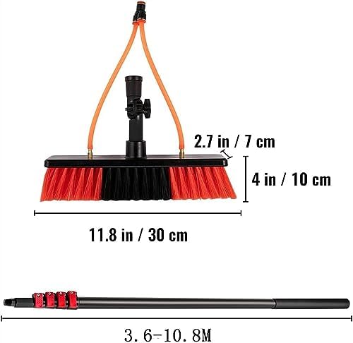Glass Cleaning Brush Home Water Fed Telescopic Pole Kit Solar Panel Brush Rotating for Photovoltaic PanelProfessional Window Cleaning Pole Kit 10.8m Water Fed Telescopic Brush for Efficient