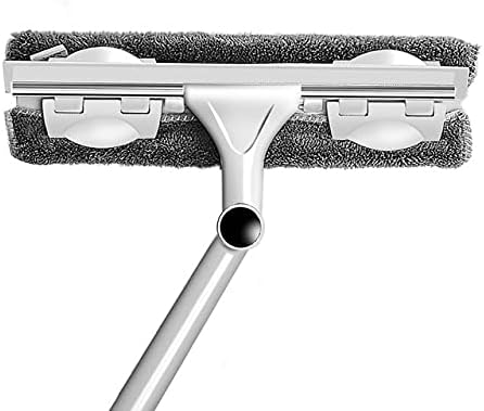 Rotating Glass Cleaning Mop Telescopic High Rise Window Cleaner Silicone Scraper Long Handle Fiber Scrubber