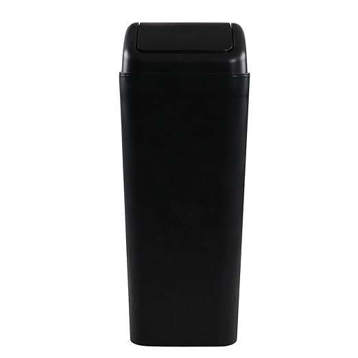 Plastic Waste Bin with Swing Lid 14 Liter Garbage Can 1 Pack 5.2 x 8.2 x 15.7