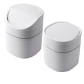 PRETYZOOM 2pcs Mini Countertop Trash Can Portable Small Waste Basket Lid Desk Trash Can for Kitchen Office