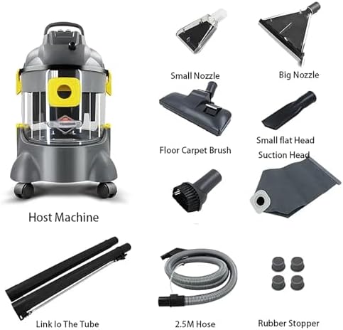 Vacuum Steam Cleaner 1400W Powerful Multi-Function Wet and Dry Vacuum Cleaner for Carpets Sofas Curtains Cars and Mattresses