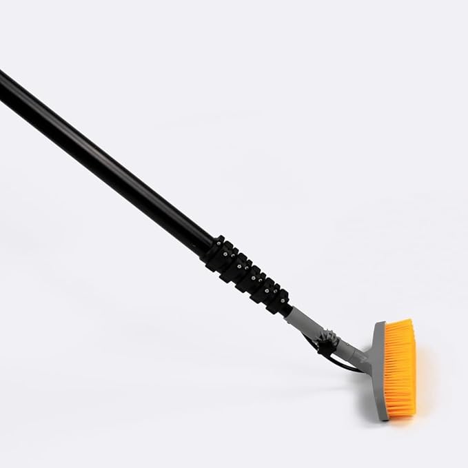 Topenergy Solar Panel Cleaning Brush and Pole Kit 36Ft Extendable Water Fed Pole Kit Outdoor Window Cleaner Tool for Solar Panel Window Roof RV Glass House Washing