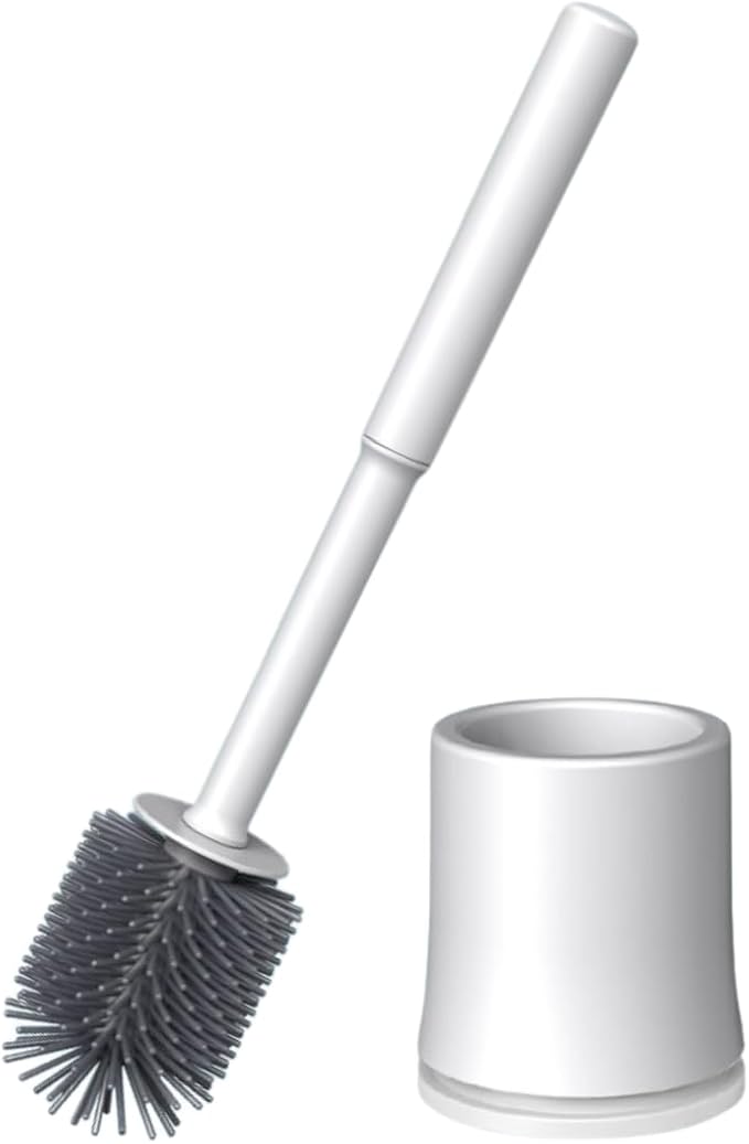 Ring King Toilet Ring Remover Bundle of Ring King Toilet Bowl Cleaners Liquid 32oz + Ring King Toilet Bowl Mop for Deep Clean Pack of 2 Long Plastic Handled Swab Silicone Toilet Brush and Holder Set