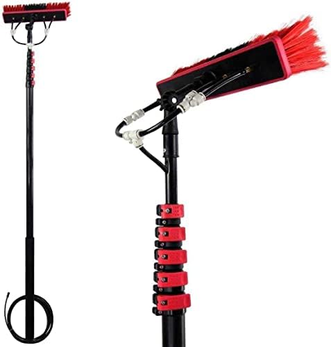 Glass Cleaning Brush Home Water Fed Telescopic Pole Kit Solar Panel Brush Rotating for Photovoltaic PanelWindow Cleaning Pole Water Fed Telescopic Brush Extendable Solar Photovoltaic Panel