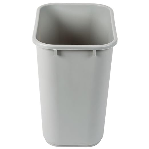 TableTop King 2818GY 28 Qt. / 7 Gallon Gray Rectangular Wastebasket