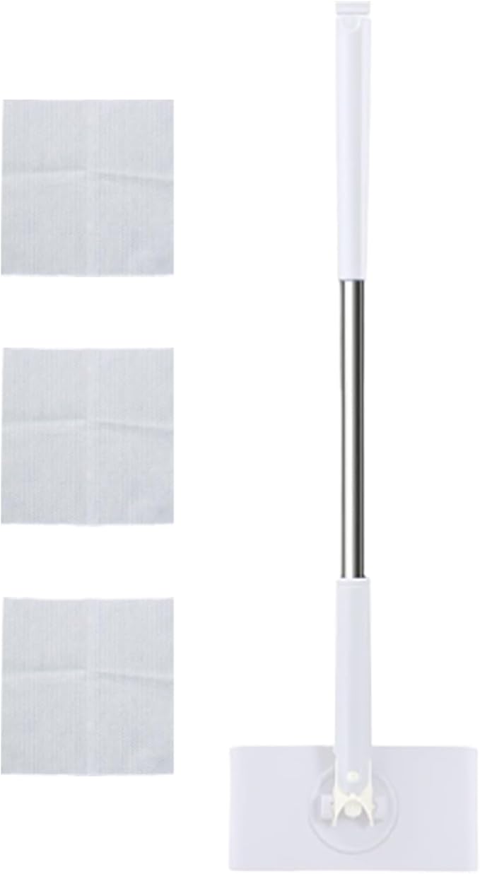 Swift Clean Mop – Microfiber Mop Flat Dust Mop Lightweight Floor Cleaning Towels | 18×6 in Size Lightweight Design Ergonomic Handle Reusable Washable Pads Ideal for Laminate Tile and Vinyl