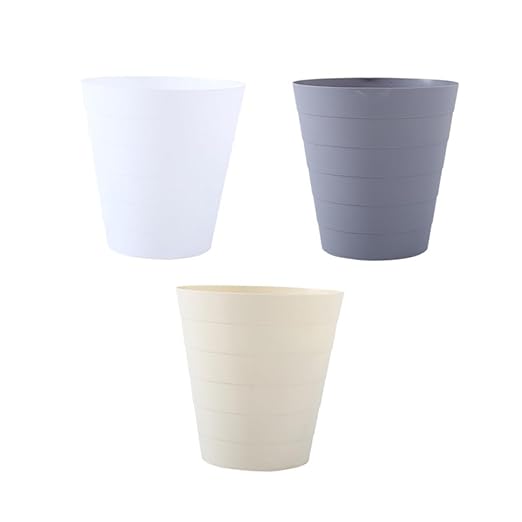 1pc Open Plastic Trash Can Large Grey Wastebasket for Home Office Kitchen and Room and Easy to Clean No Lid Design for Convenient Use
