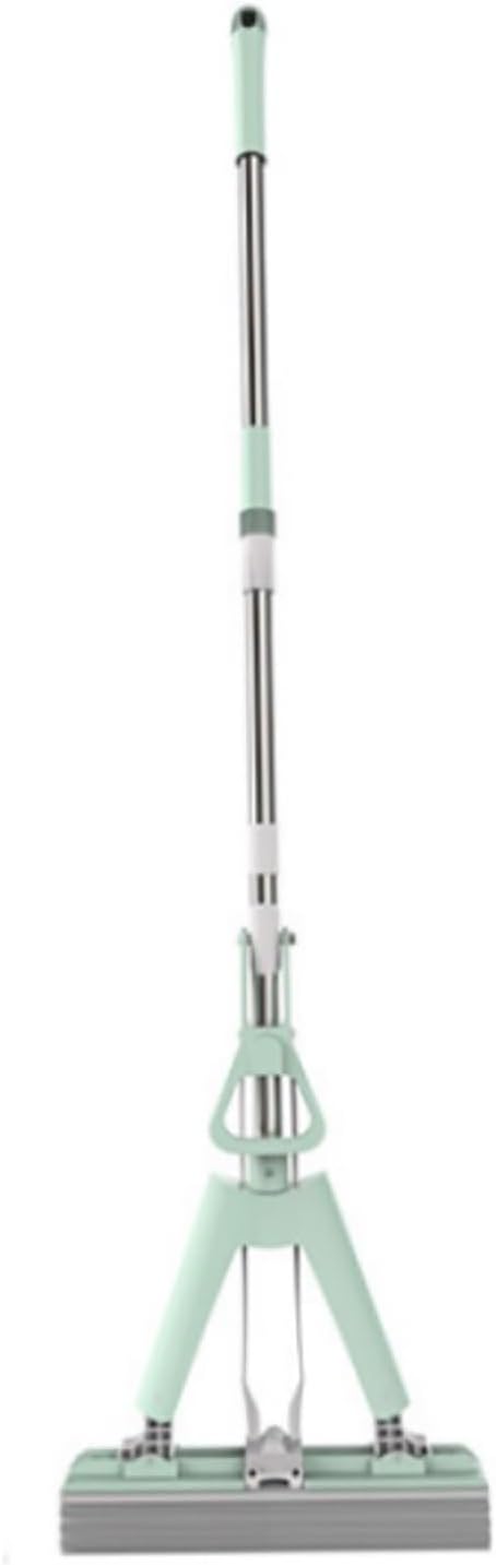 Floor Mop Microfibre Flat Mop with Integrated Wringing System Wet Dry and Dust Mop for Hardwood Laminate &amp TileStainless Steel Handle and Extension ( Color : Green  Size : 2 pieces of cloth )